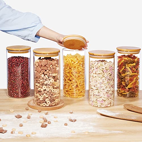 Vtopmart 3-Pack Glass Food Storage Jars with Bamboo Lids R3503