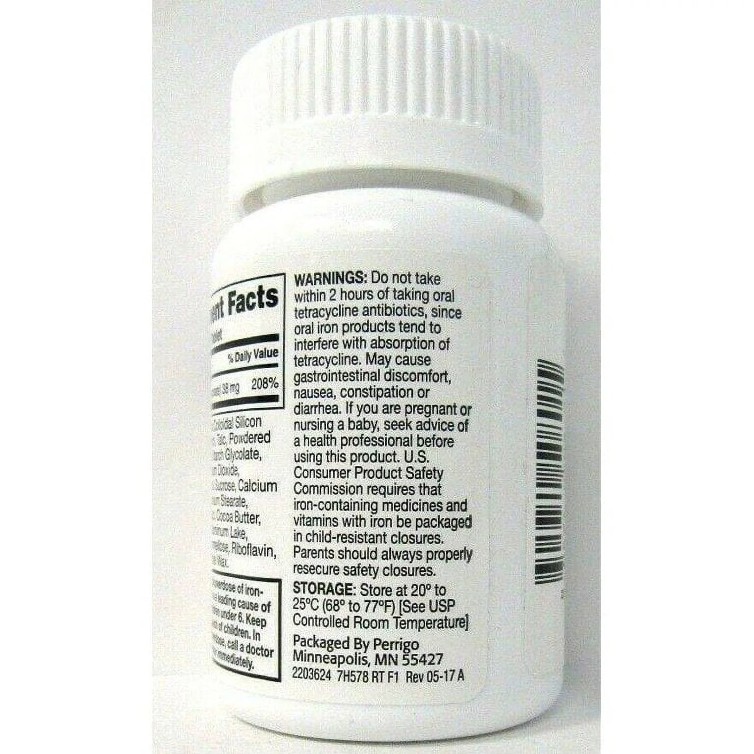 Perrigo Ferrous Gluconate Tablets 324 mg, 100 Count (Pack of 6) W104547