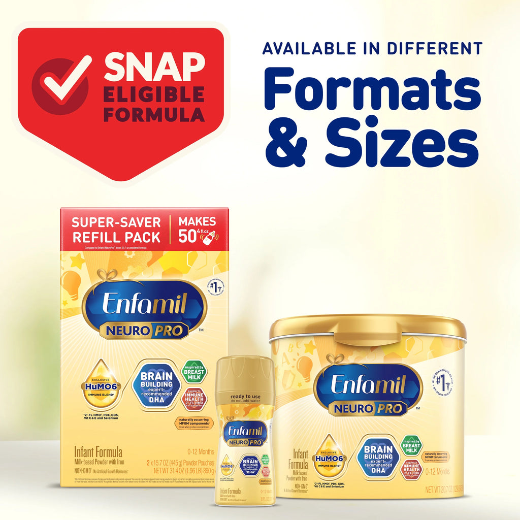 Enfamil NeuroPro Baby Formula, Milk-Based Infant Nutrition, Non-GMO, 125.6 oz X405461