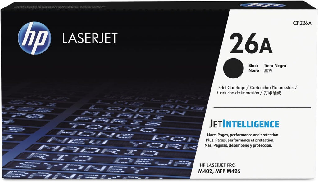 Original HP 26A Black Toner Cartridge | Works with HP LaserJet Pro M402 Series, HP LaserJet Pro MFP M426 Series | CF226A