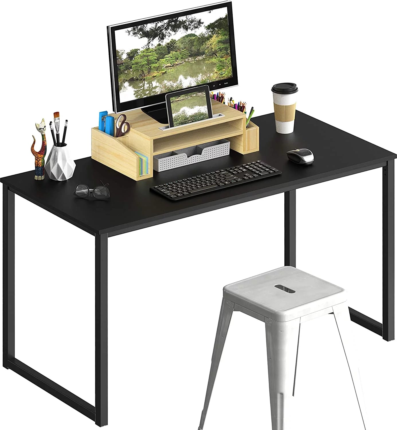 SHW Home Office 48-Inch Computer Desk, Black V8699
