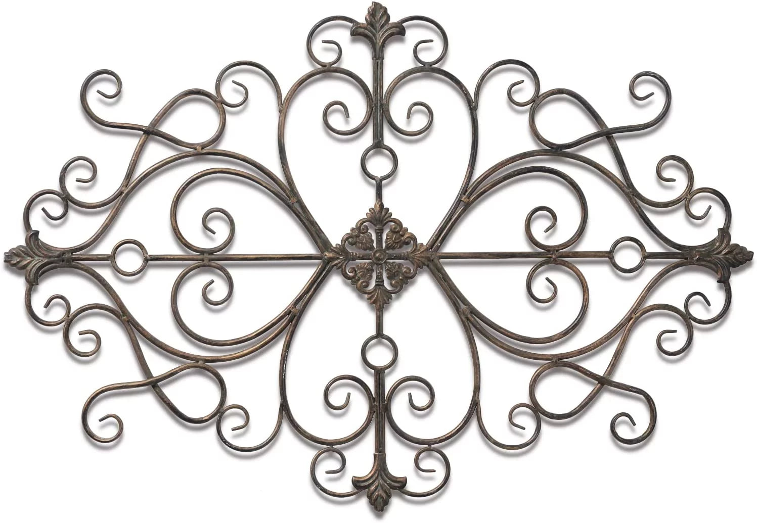 Sintosin Rustic Metal Wall Art Home Decor 36" x 24", Large Antique Wrought Iron Wall Decor, Hanging Traditional Scroll Wall Decor for Bedroom Living Room Fireplace Outdoor