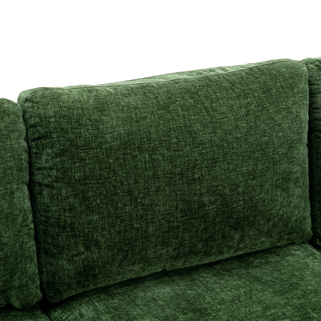 Luccalily U-Shaped Sectional Sofa with Golden Metal Legs, Velvet G28249