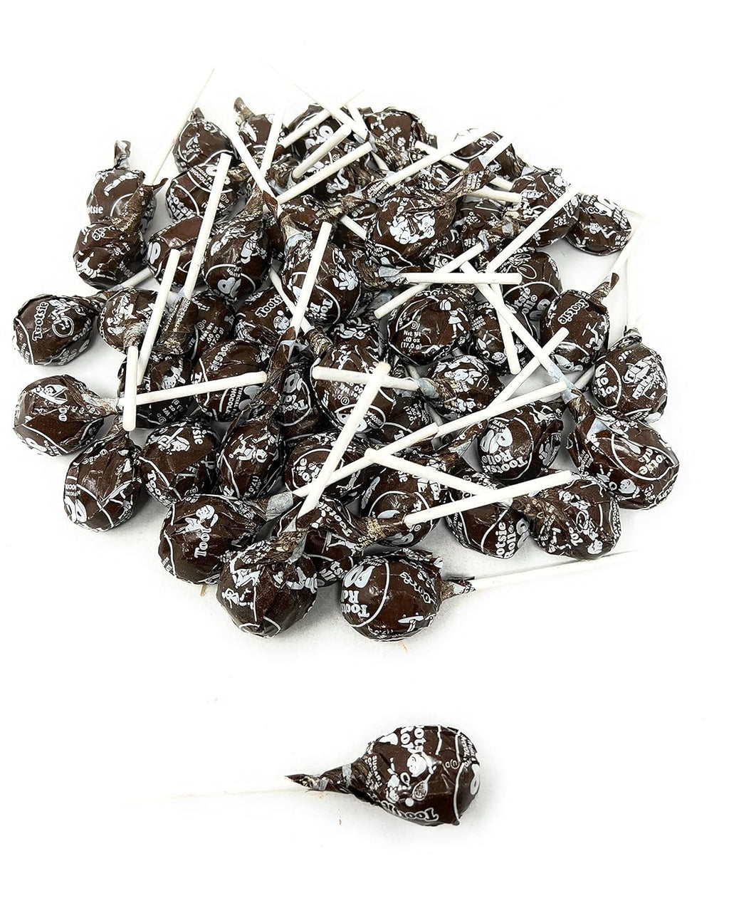 Chocolate Tootsie Pops Bulk Candy 50+ Count Lollipops Suckers Variety Brown Only Value Pack Aprox. 2.25 lbs (36 Oz)