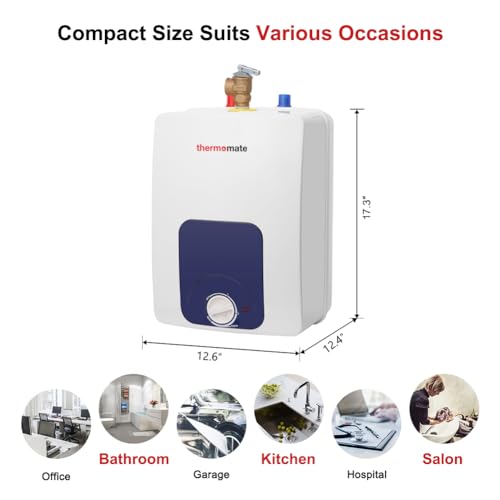 thermomate Mini Tank Water Heater Electric, 2.5 Gallon Under Sink, 120V E908189