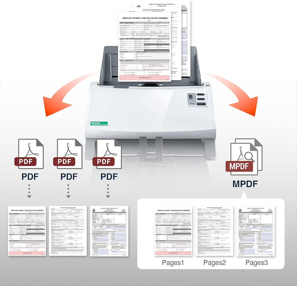 Plustek PS3140U Duplex Document Scanner for PC and Mac M198707