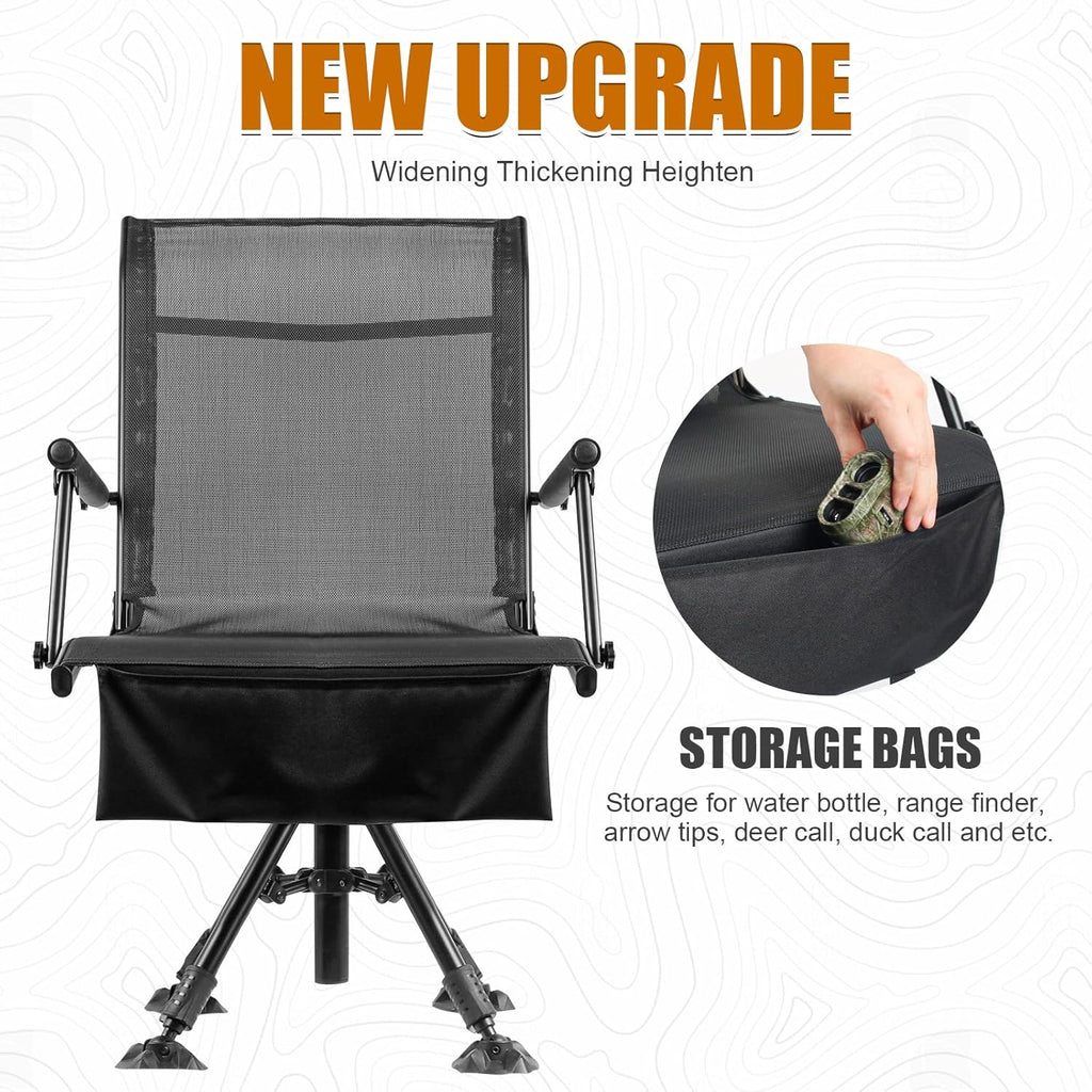 Folding Hunting Blind Chair with 360 Degree Swivel and Adjustable Height H158830