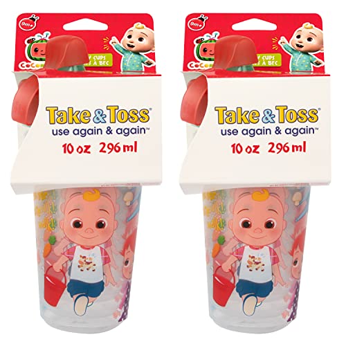 The First Years Cocomelon Take & Toss Toddler Sippy Cups, 10 Oz, 8 Count A444387