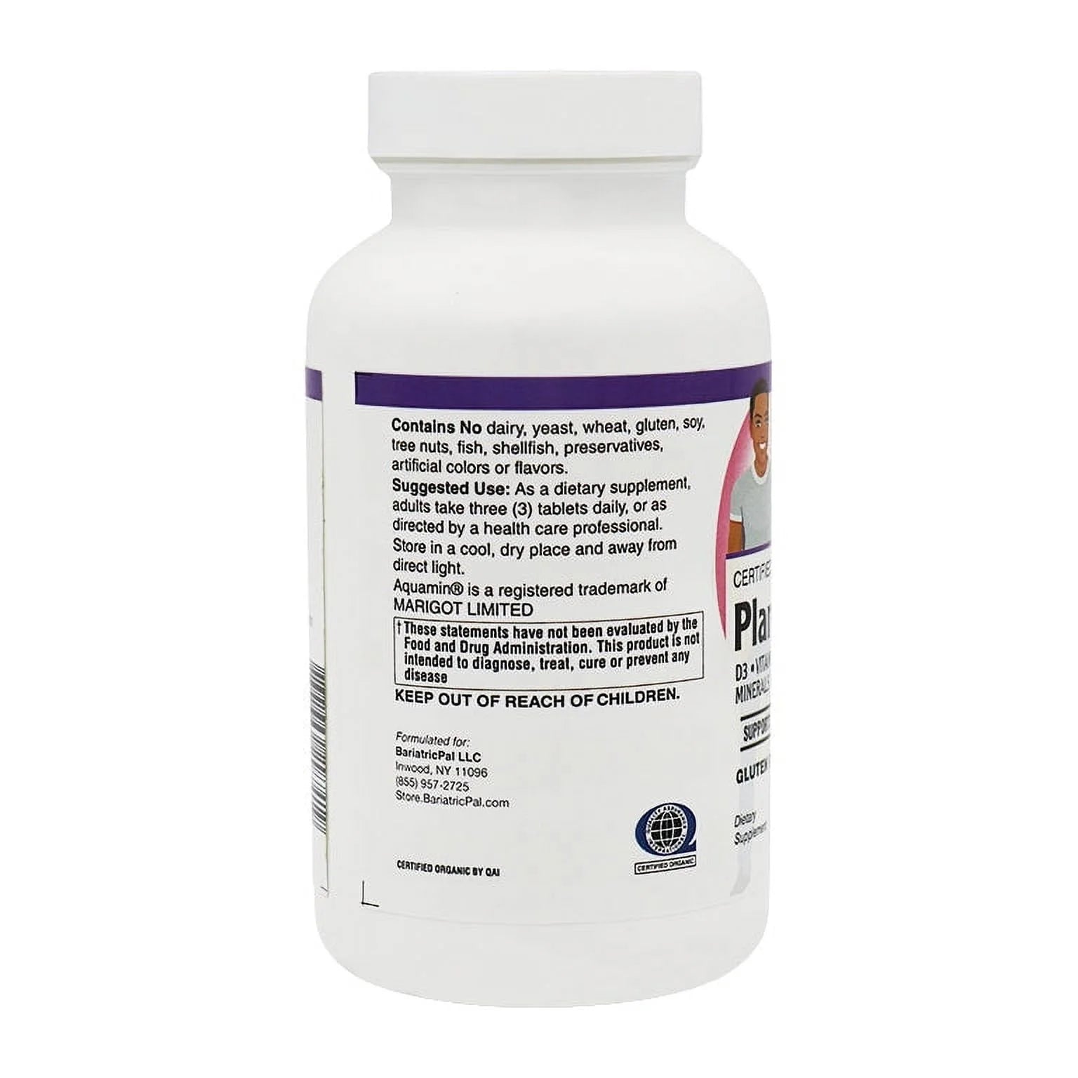 BariatricPal Algae Based Calcium 1000 mg Tablets with Magnesium, D3 & K2, Vegan, 90 Count Y349