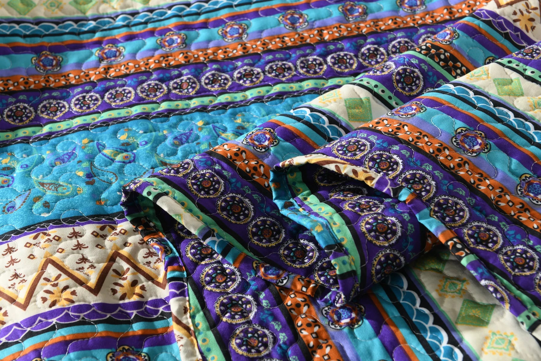 MarCielo 3 Piece Bohemian Lightweight King Size Quilt Set U79527