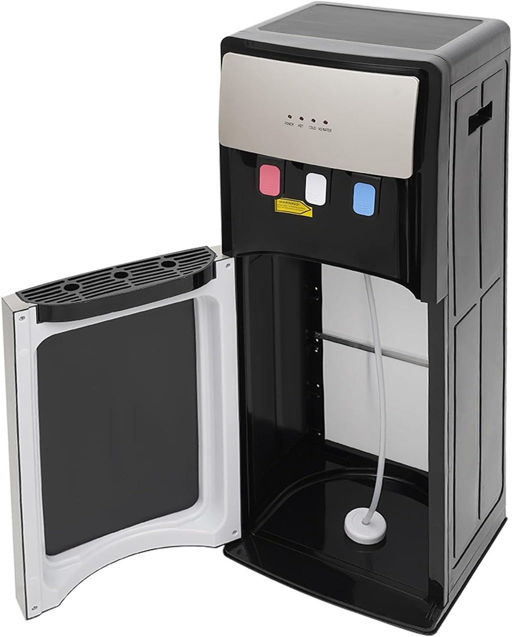 Bottom Loading Water Cooler Dispenser Hot Cold with Storage Cabinet Child Safety Lock Silver Grey P503862