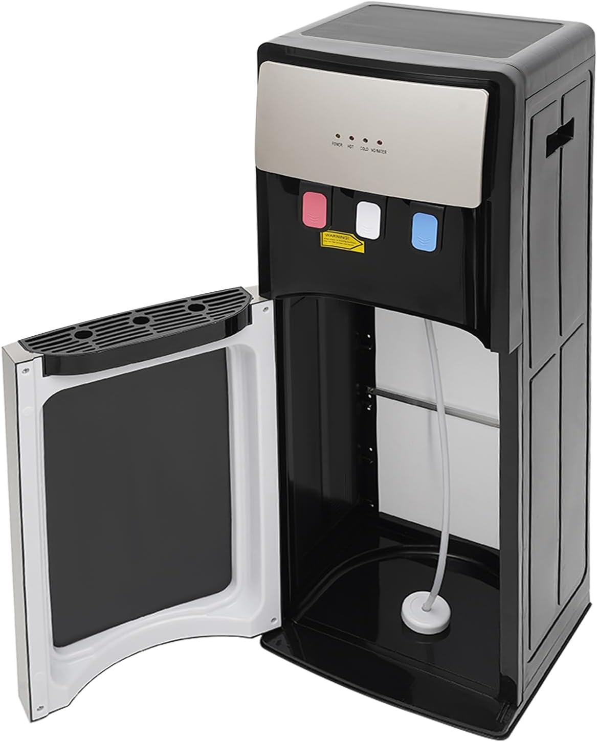 Bottom Loading Water Cooler Dispenser Hot Cold with Storage Cabinet Child Safety Lock Silver Grey P503862