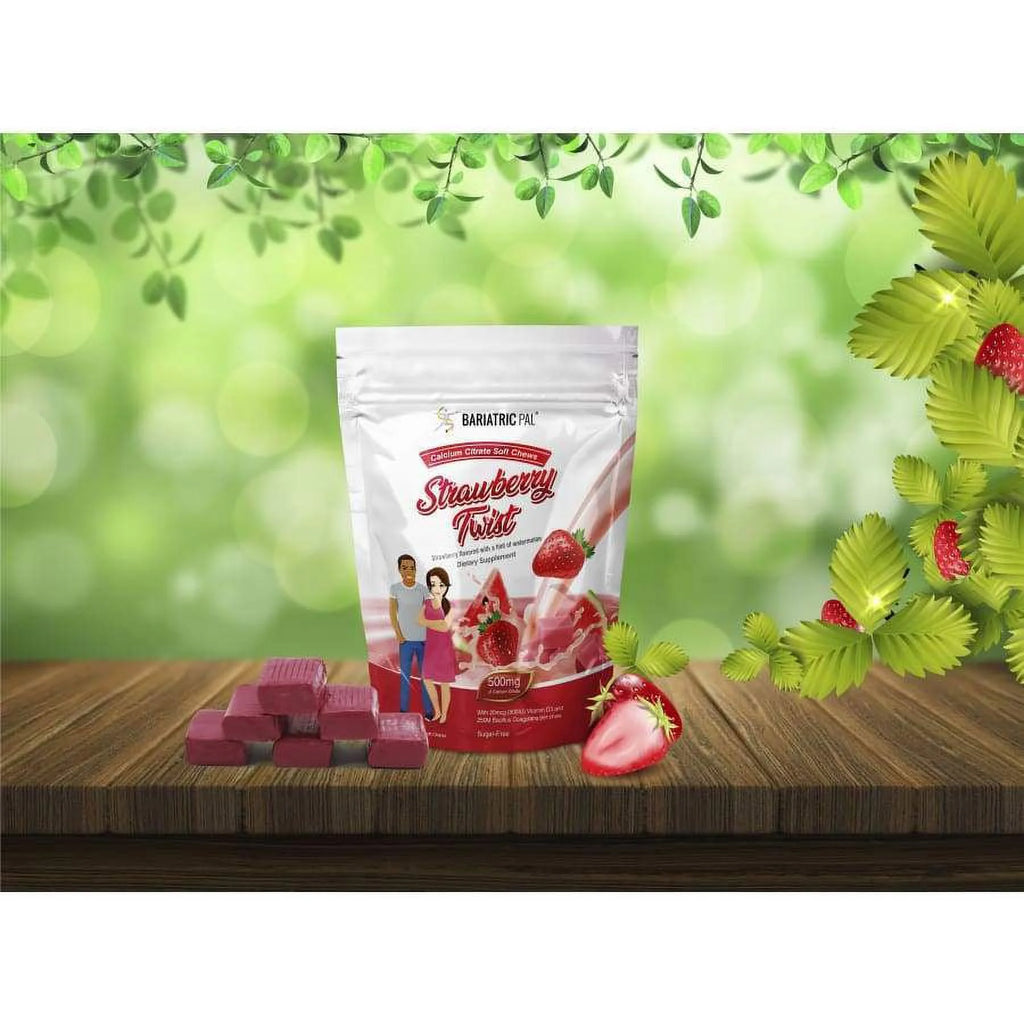 BariatricPal Sugar-Free Calcium Citrate Soft Chews 500mg with Probiotics - Strawberry Watermelon, 90ct Z1641