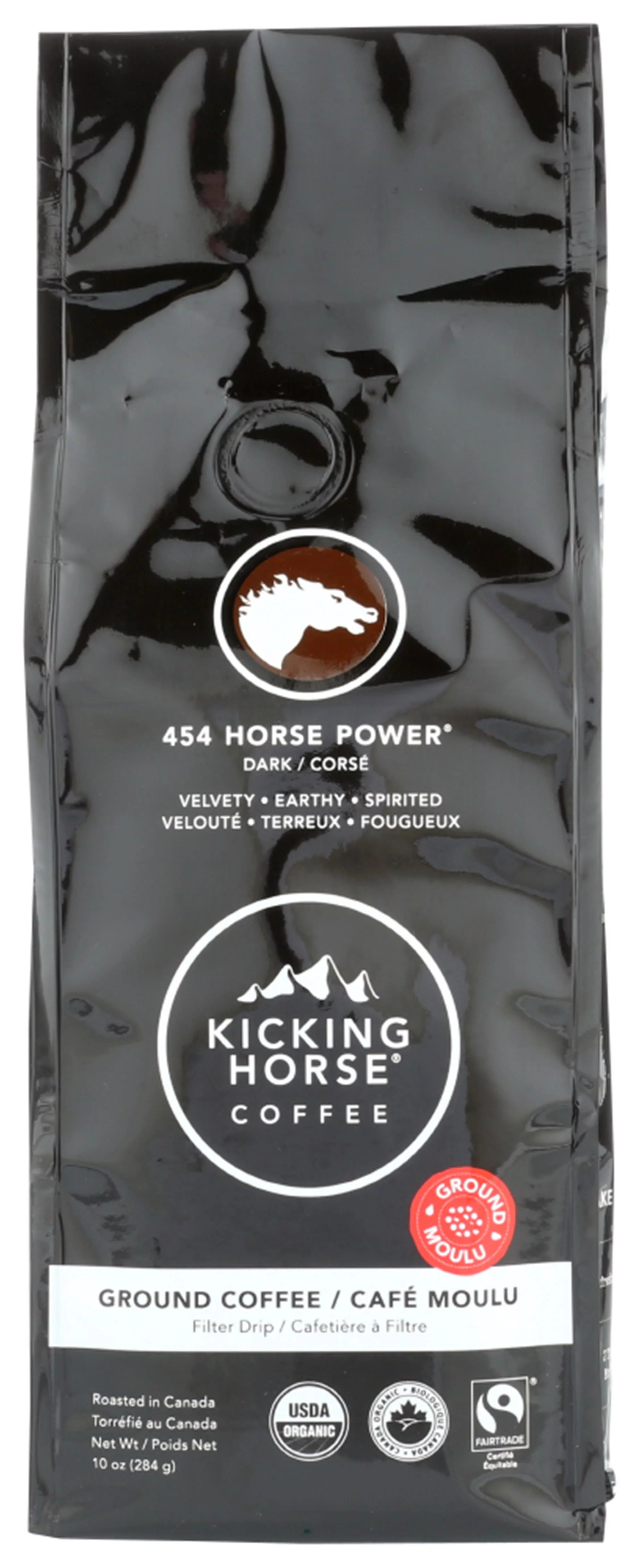 Kicking Horse Coffee 454 Horse Power Dark Roast Ground Coffee 10 oz F3856