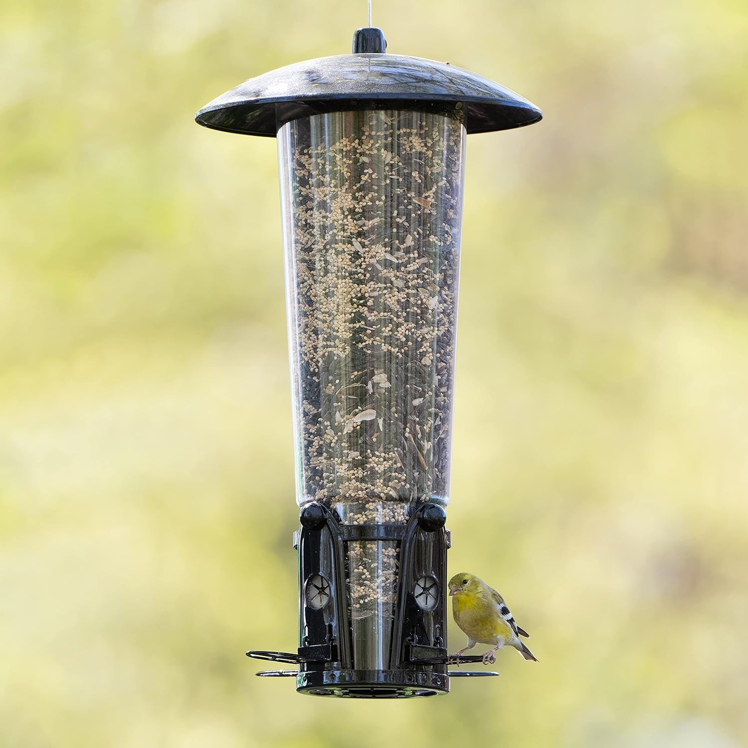 Perky-Pet 333-1SR Squirrel-Be-Gone Max Large Wild Bird Feeder with Flexports, Weight-Activated Perches J5114