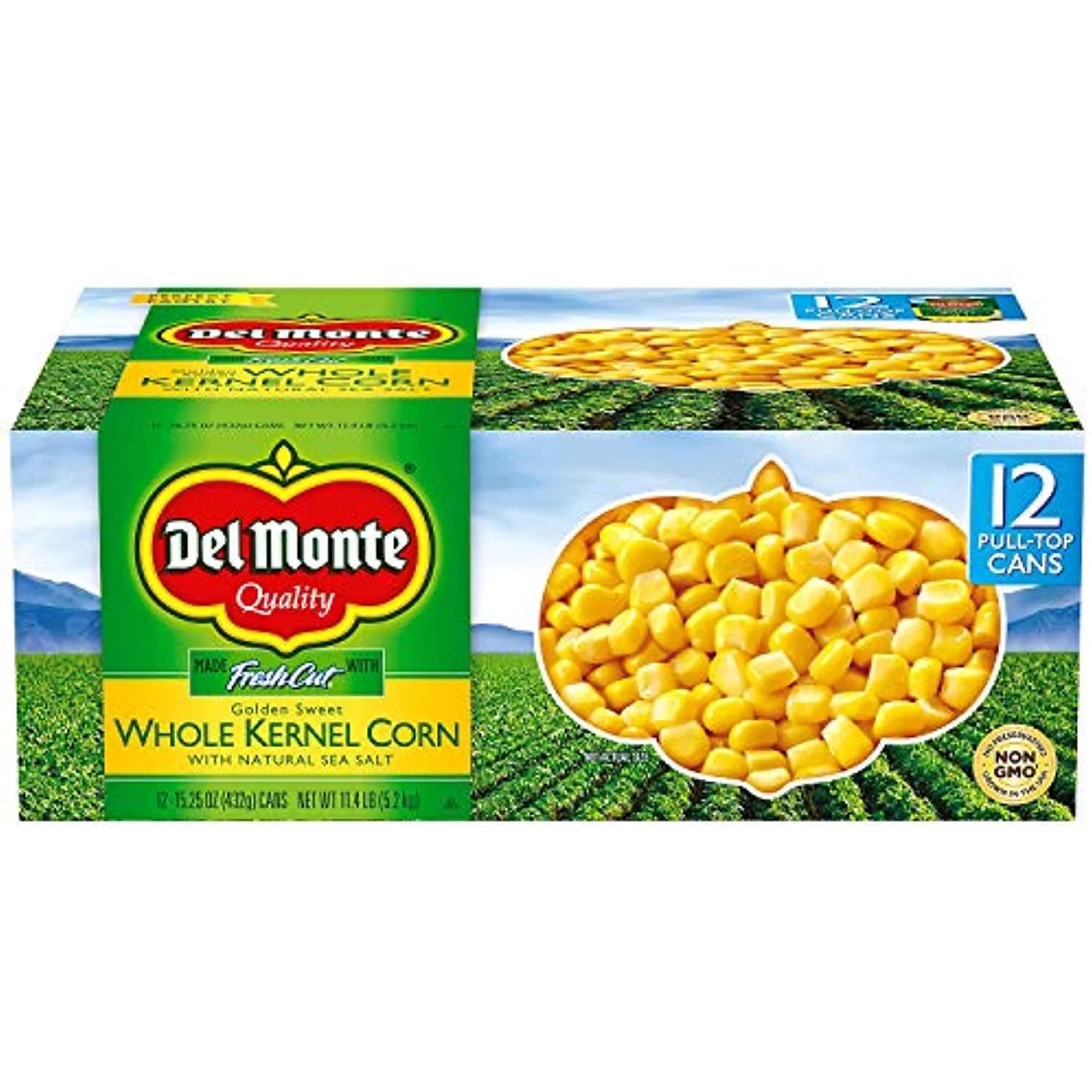 Del Monte Whole Kernel Corn with Natural Sea Salt, 15.25 oz (Pack of 12) O3872