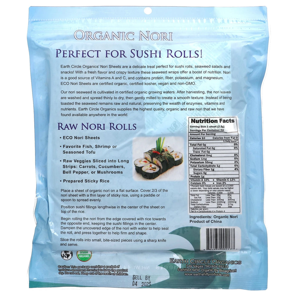 Earth Circle Organics Organic Nori Sheets, 50 Sheets, 4.4 oz G799236
