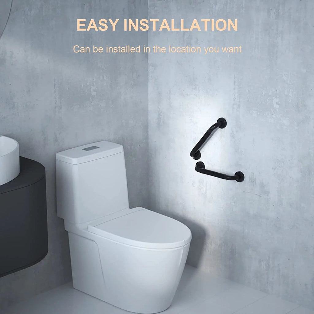 ZUEXT 12 Inch Black Stainless Steel Shower Grab Bar 2 Pack S80873