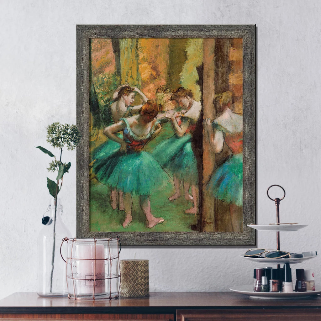 Dancers Pink and Green by Edgar Degas Framed Wall Art Print 11x14 Q294235