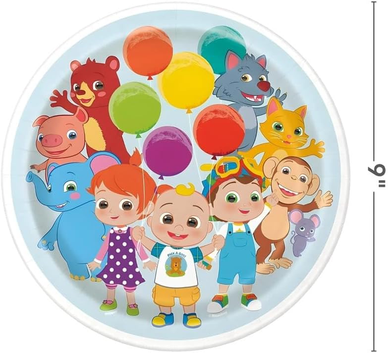 Cocomelon Round Dinner Plates 7" 9" Pack of 8 Multicolor N434564