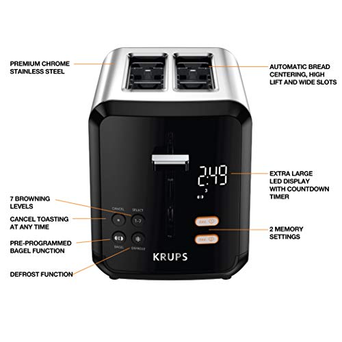 KRUPS Express 2 Slice Toaster Stainless Steel with Wide Slots A527241