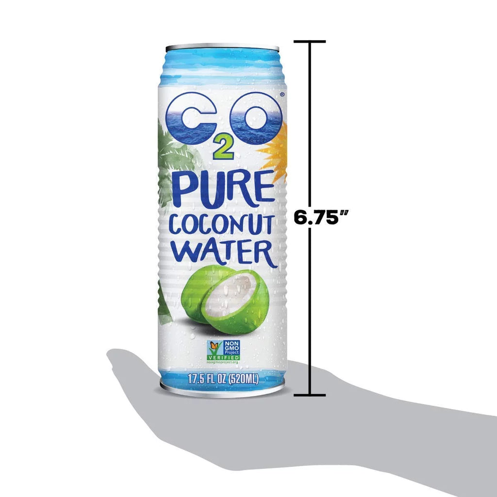 C2O Pure Coconut Water, No Added Sugar, 17.5 FL OZ (Pack of 12) D829