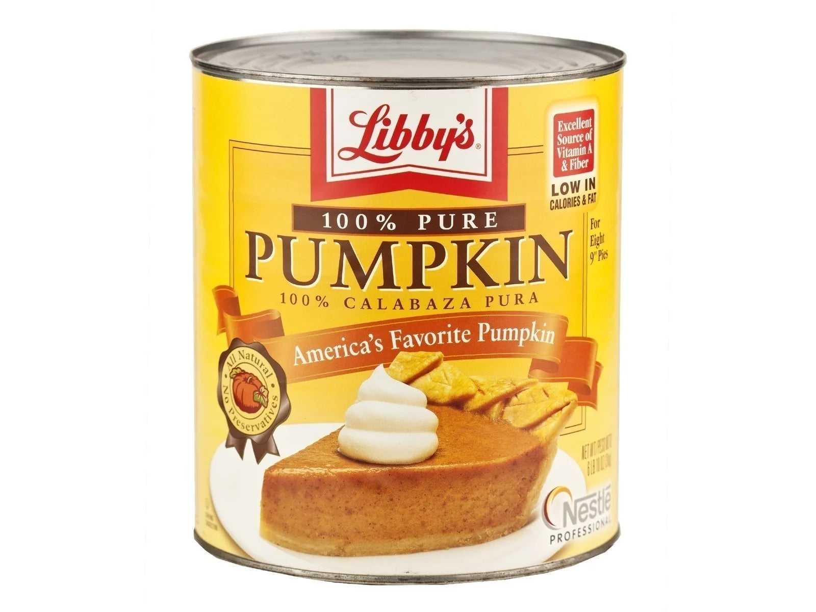 Libby's 100% Pure Pumpkin Pie Filling, 2-Pack Makes 8- 9" Pies, 106 oz. #10 Can
