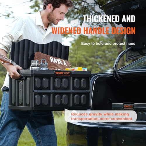 VEVOR 45L Collapsible Storage Bins with Lids, 3 Packs, Stackable Q89412