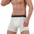 Washable Absorbency Urinary Incontinence Cotton Underwear for Men, 6" Inseam Regular Boxer Briefs for Bladder Leaks(60ML) (Small, Black)
