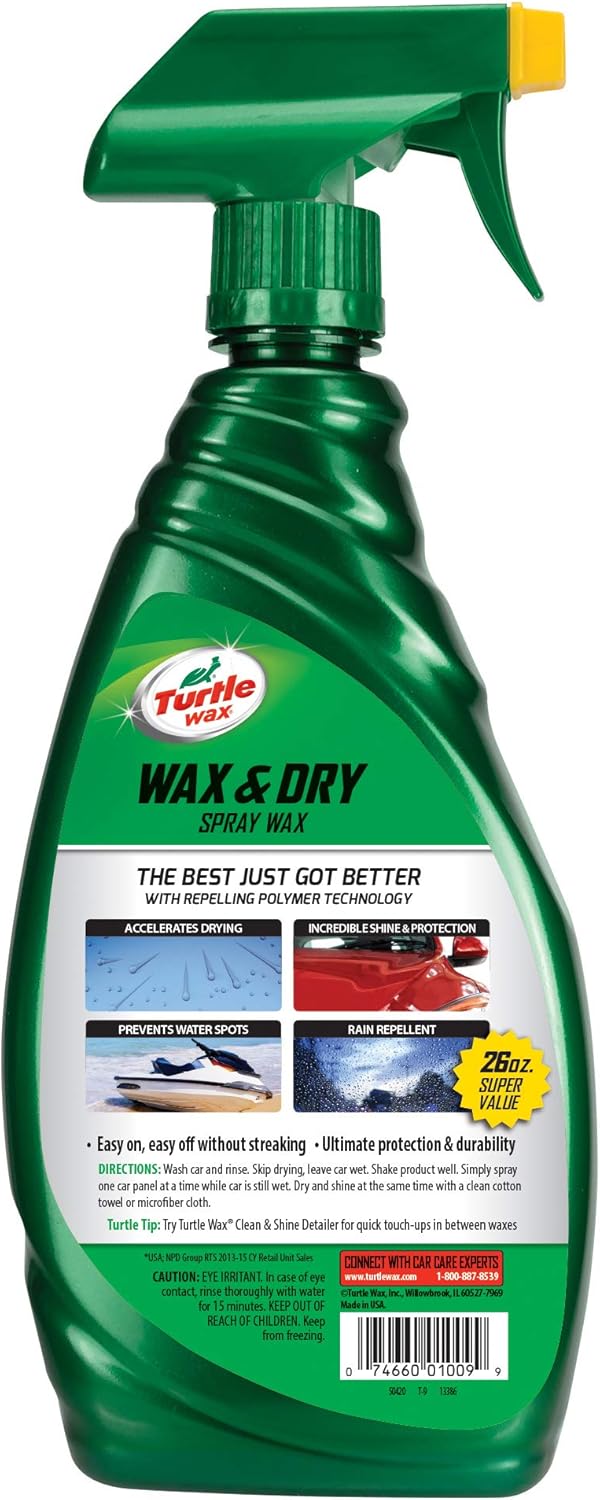 Turtle Wax Quick and Easy Wax and Dry Spray Wax - Carnauba Shine W1230