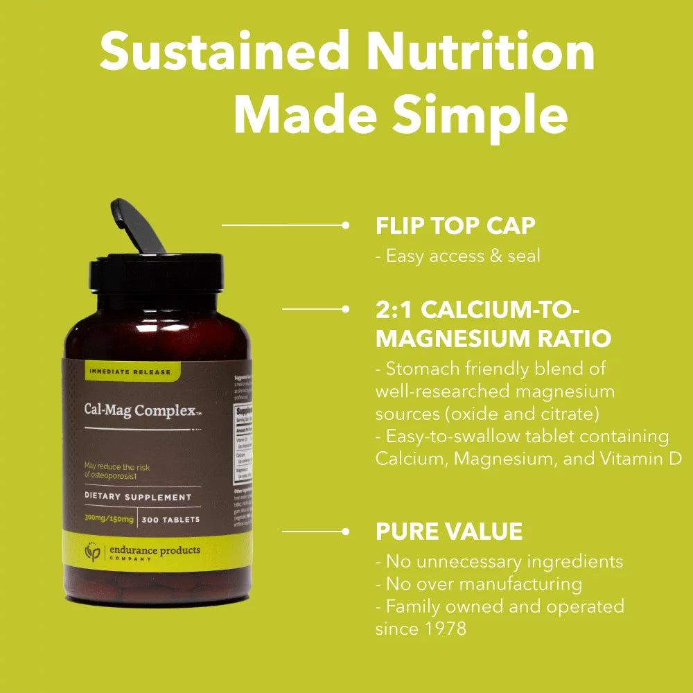 Calcium Magnesium Supplement 300mg & 150mg, 300 Tablets by Endurance Products Company A943