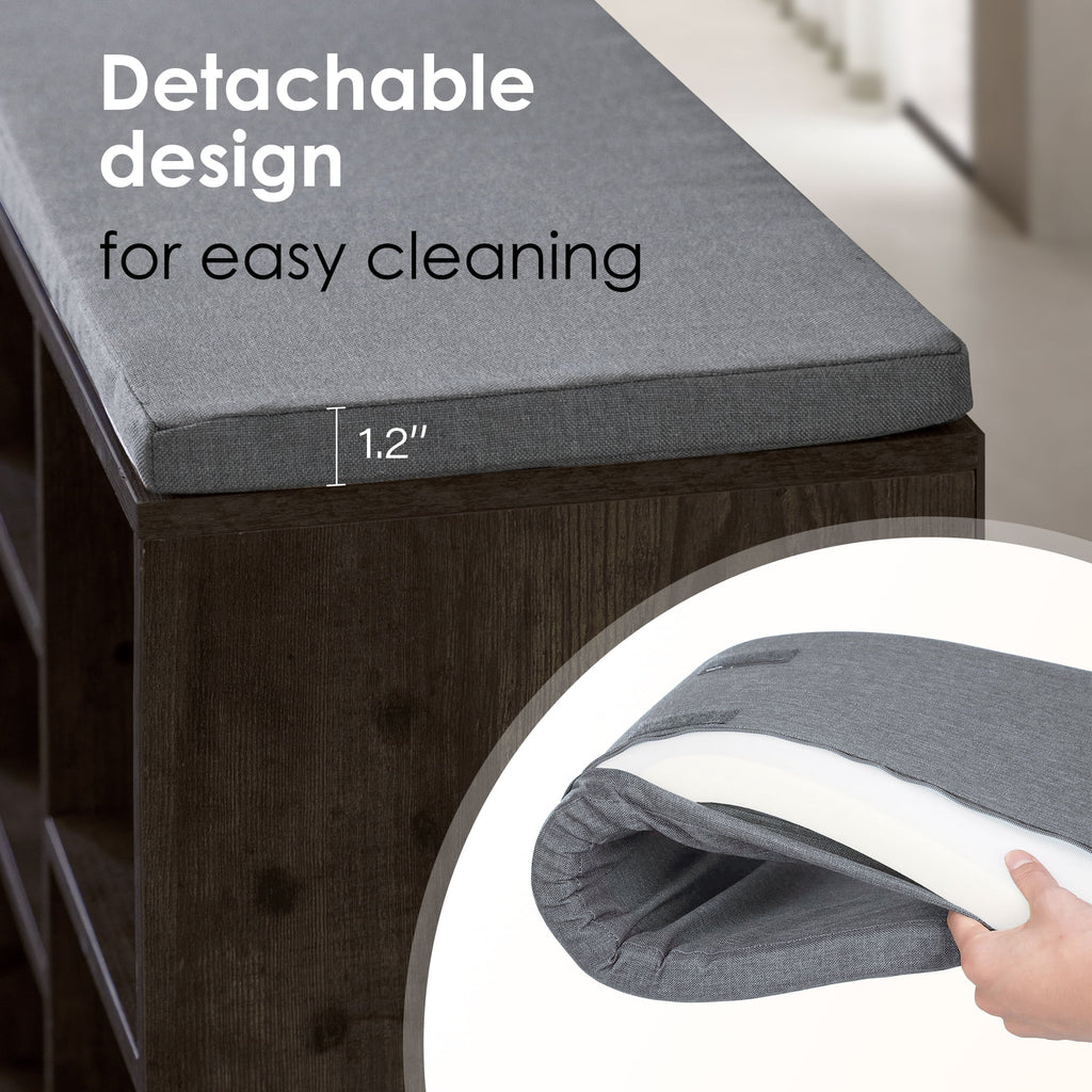 Shoe Bench Storage Organizer with 3-Tier Adjustable Shelves C33516