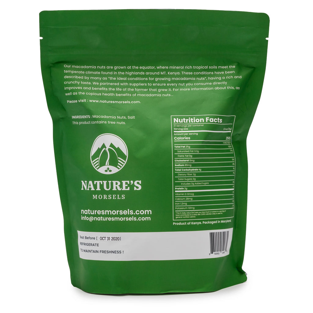 Nature's Morsels Light Roasted Macadamia Nuts 24oz U379512