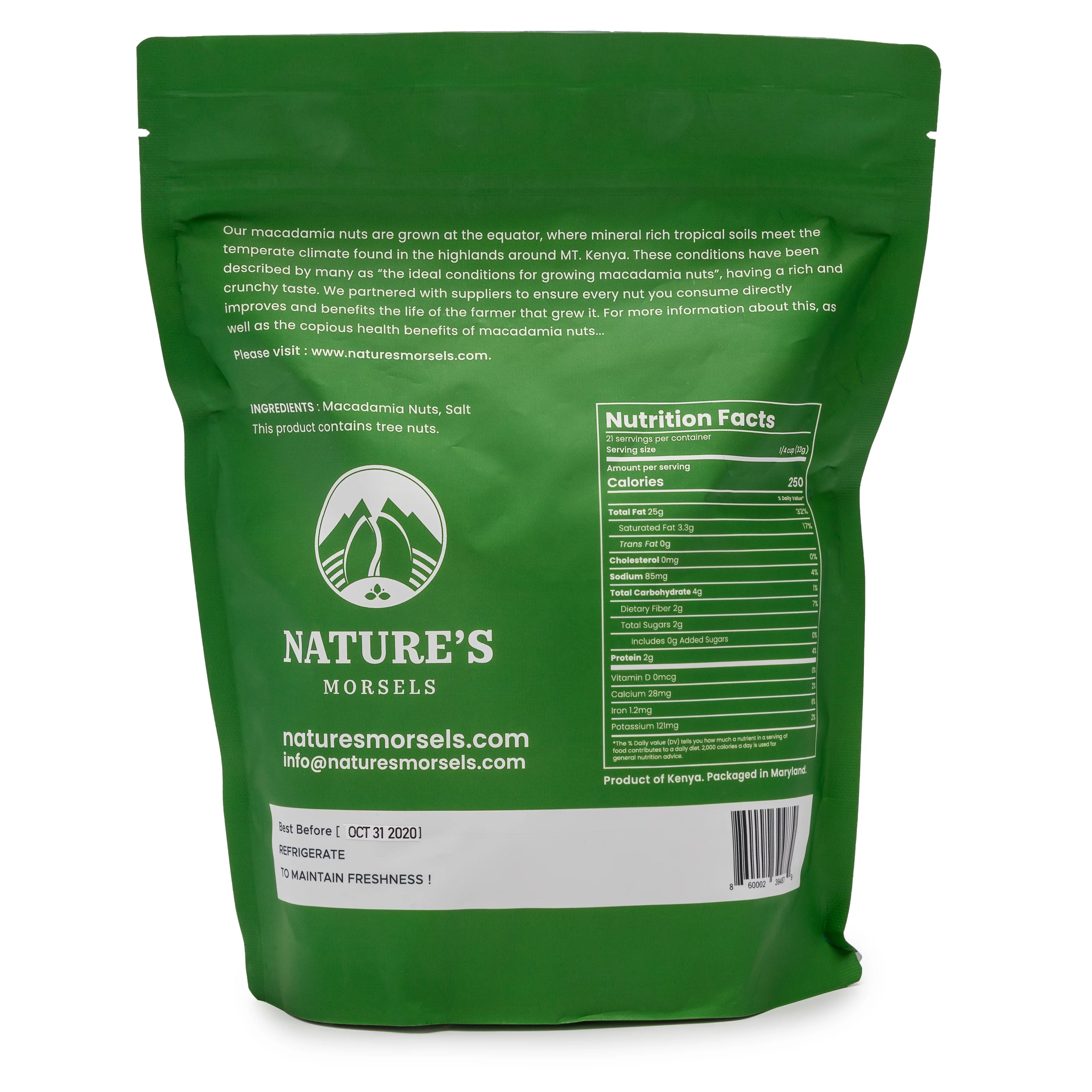 Nature's Morsels Light Roasted Macadamia Nuts 24oz U379512