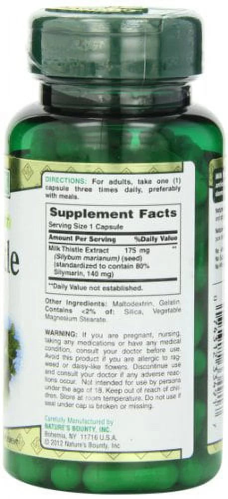 Milk Thistle by Nature's Bounty, 175mg, 100 Softgels B852647