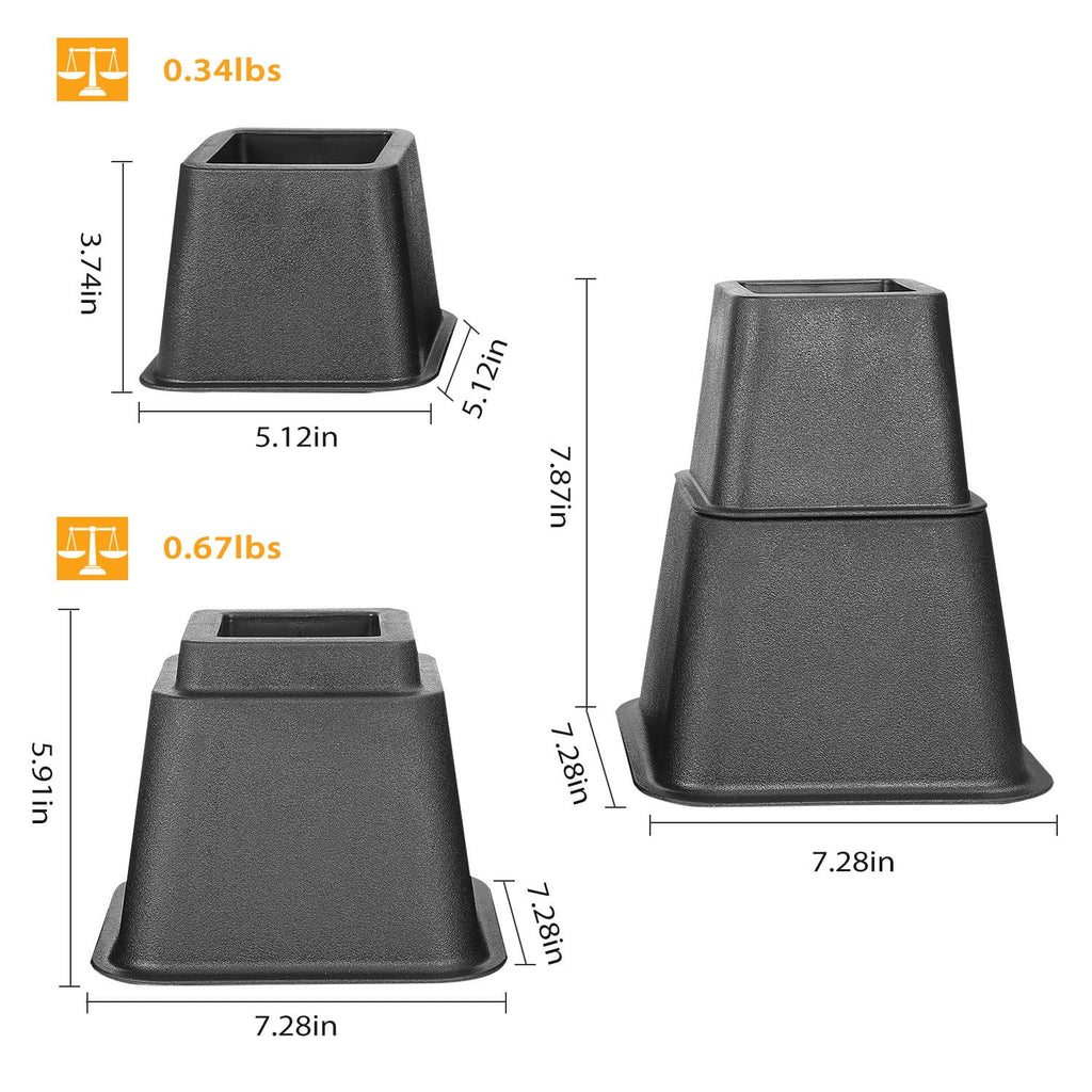 iMounTEK Stackable Bed Lifters, Heavy Duty Furniture Risers for Sofa, Table, Couch, 3/5/8 Inch B345912