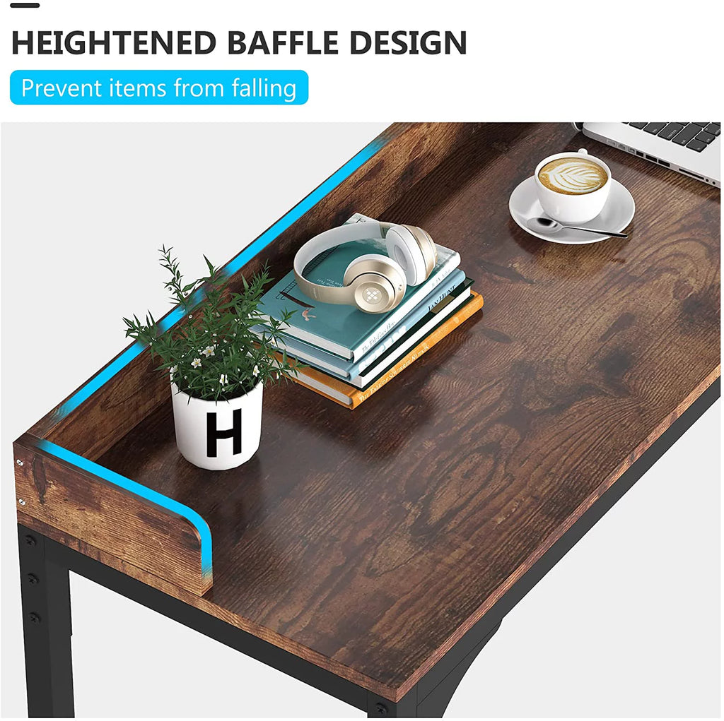 Tribesigns Brown Overbed Table with Wheels, Queen Size Mobile Desk Z8624