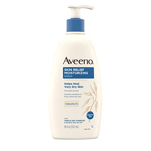 Aveeno Skin Relief 24-Hour Moisturizing Lotion for Sensitive Skin, Unscented, 18 fl. oz (Pack of 2) M64806