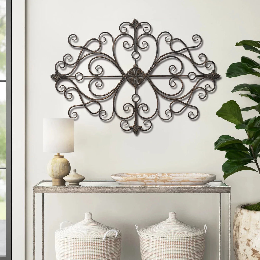 Sintosin Rustic Metal Wall Art 36" x 24" Antique Wrought Iron Decor T95152