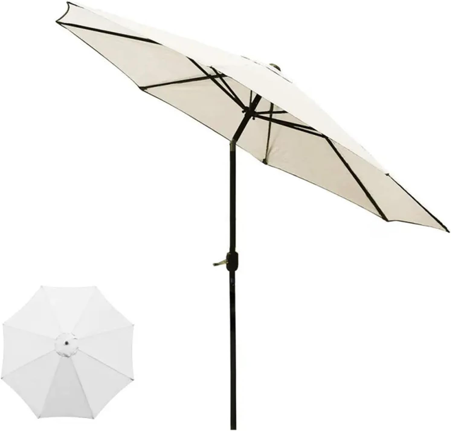 9.8ft Patio Umbrella Replacement Canopy Top Cover with 8 Ribs, White N949416