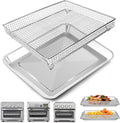 Air Fryer Basket Tray Replacement for Cuisinart TOA-60 TOA-65 TOA-70 Toaster Air Fryer Convection Oven, 12.2 * 11'' Mesh Air Fryer Stainless Steel Basket Wire Rack Accessories Parts, Dishwasher Safe