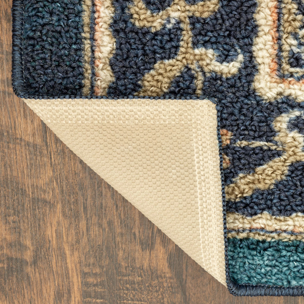 Mainstays Traditional Persian Teal Blue Print Indoor Area Rug 7x10 A4766