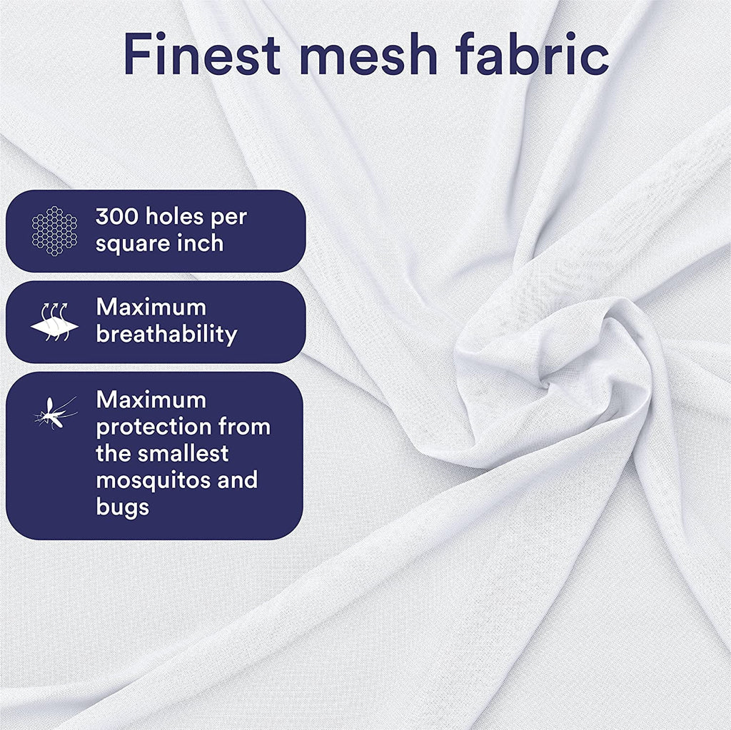 Even Naturals Luxury Mosquito Net Bed Canopy, Ultra Large Bug Net, Mesh 380, 2 Entries I4329