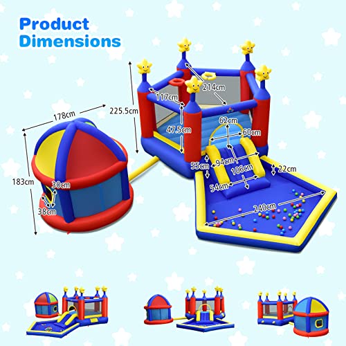 BOUNTECH Inflatable Bounce House for Kids 5-12 with Basketball Hoop and Ball Pit Q31685