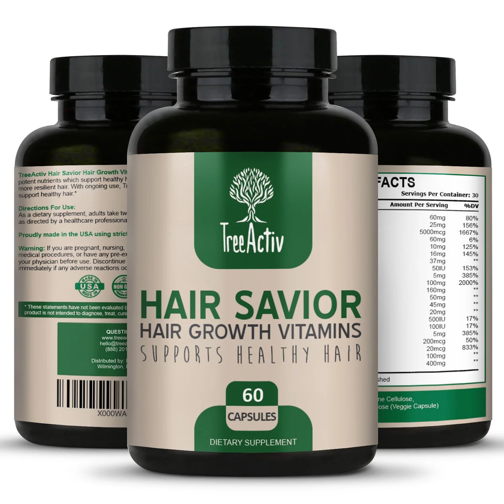 TreeActiv Hair Savior Biotin & Saw Palmetto Hair Growth Vitamins, 60 Capsules K871897