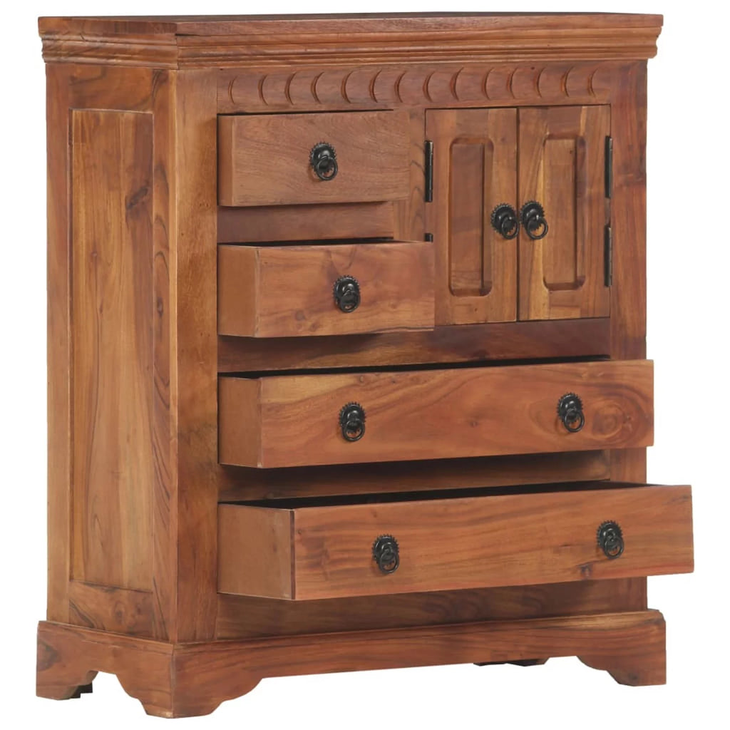 Dcenta Wooden Sideboard Cabinet with 4 Drawers Acacia Wood I968482