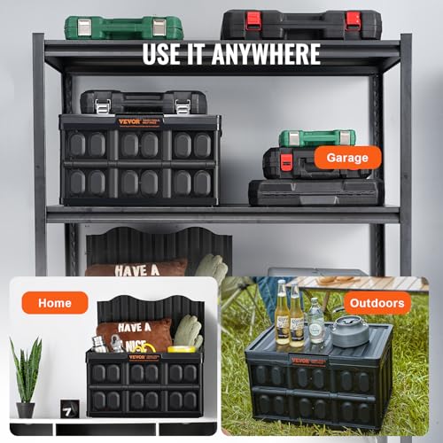 VEVOR 45L Collapsible Storage Bins with Lids, 3 Packs, Stackable Q89412
