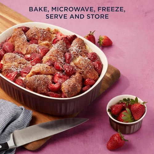 CorningWare Ceramic Bakeware Set with Lids, 10-Piece French Cabernet F835977