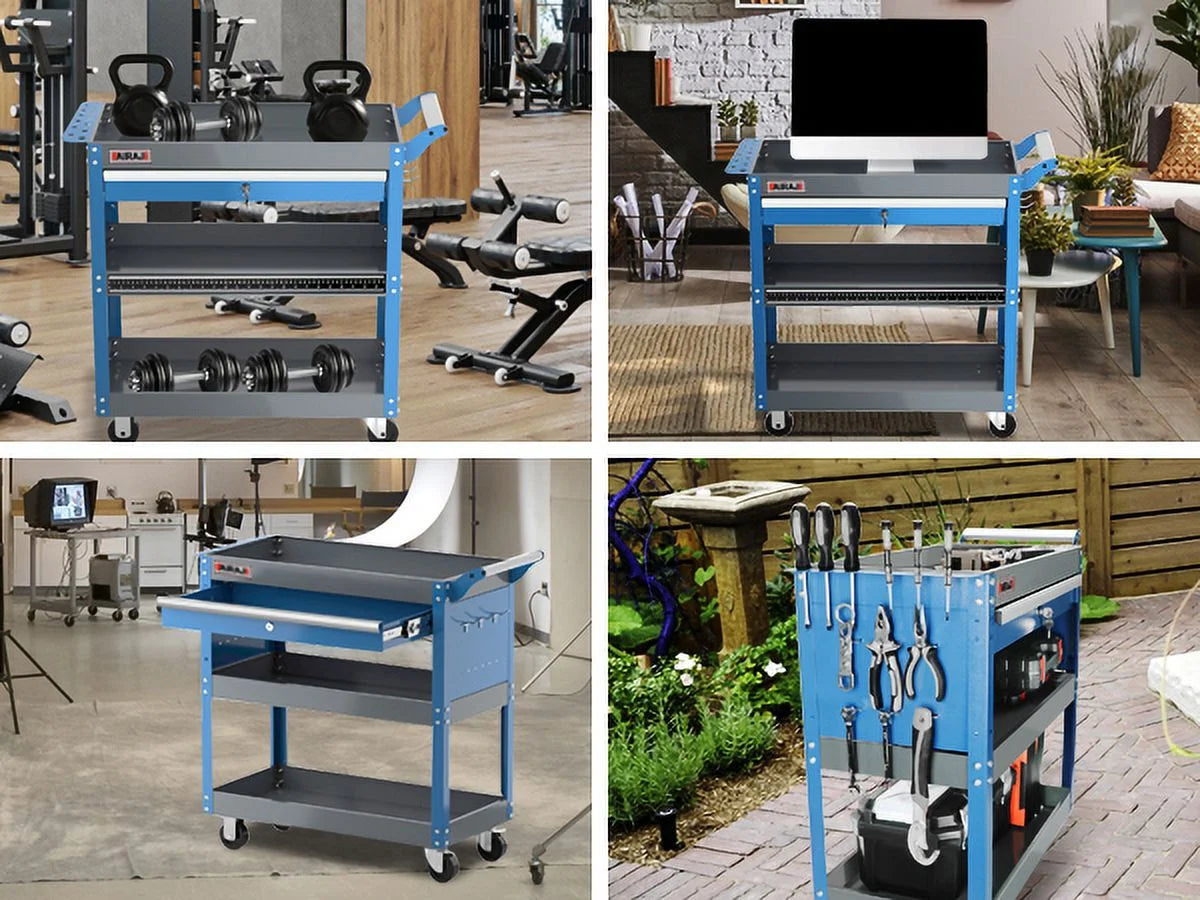 AIRAJ Tool Trolley with Ergonomic Handles and Rubber Brake Wheels M137