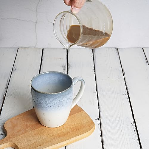 Bosmarlin Ceramic Coffee Mug Set of 4, 17 Oz, Dishwasher and Microwave Safe N129
